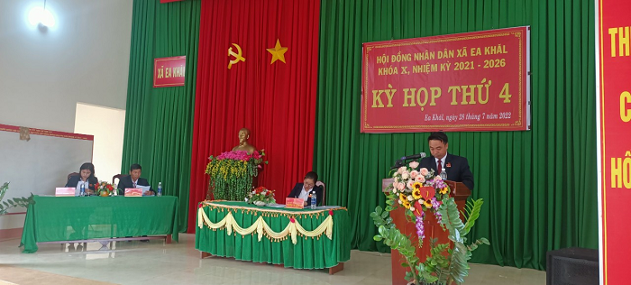 Hội đồng Nhân dân xã Ea Khăl nhiệm kỳ 2021-2026 tổ chức Kỳ họp thứ 4